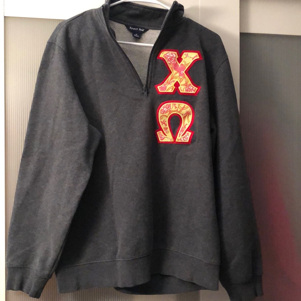 Chi Omega Lily Print Quarter Zip